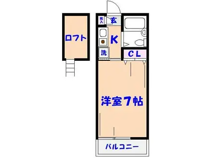 スカイメゾン大和田(1K/2階)の間取り写真