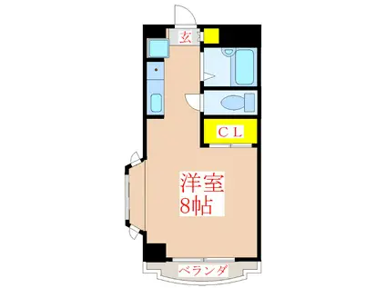 エミネンス隼人塚(ワンルーム/2階)の間取り写真