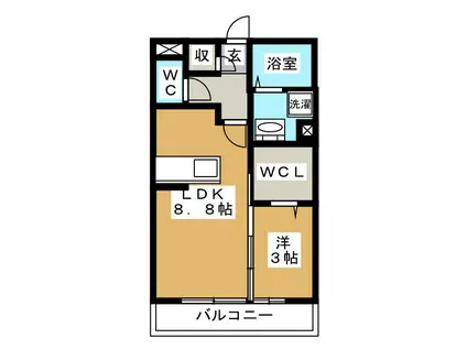 セジュールIMACHI(1LDK/1階)の間取り写真