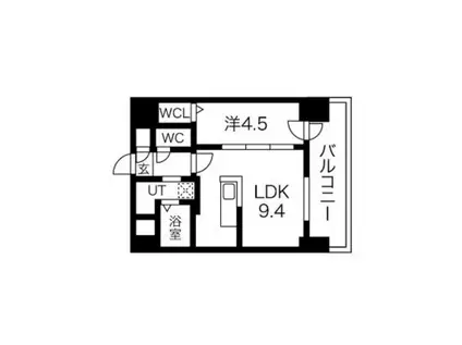 プライマル札幌桑園(1LDK/8階)の間取り写真