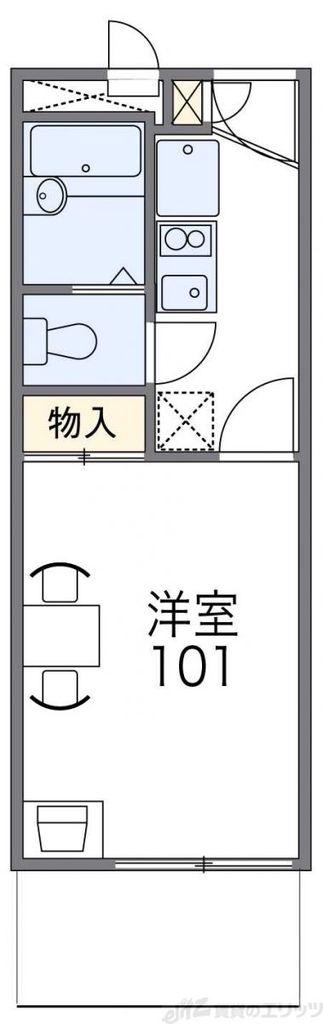 レオパレスグラン ビュイッソン(1K/3階)の間取り写真