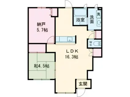 エンフィールドシャリテ(1SLDK/1階)の間取り写真