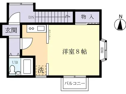 モンテコート(1K/2階)の間取り写真