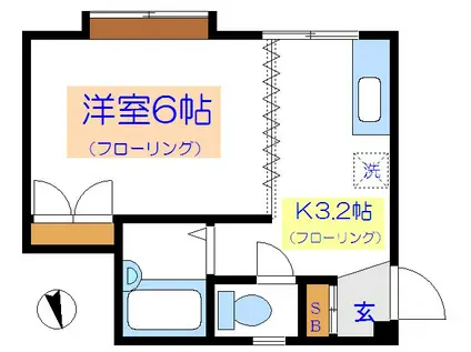 小林ビル(1K/1階)の間取り写真