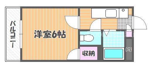 ボヌール小橋(1K/2階)の間取り写真