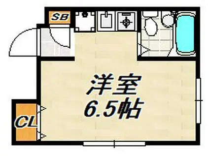 キャンパス2000須磨天神(ワンルーム/1階)の間取り写真