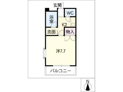 エステート島(1K/1階)の間取り写真