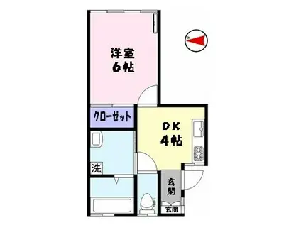 コーポセツコ(1K/2階)の間取り写真