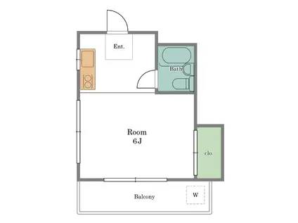 青葉ハイツ(ワンルーム/3階)の間取り写真