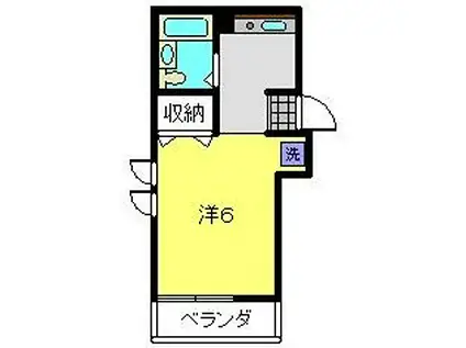 ストークあいかわ(ワンルーム/2階)の間取り写真