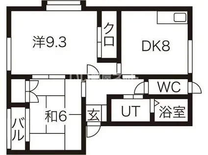 フリーデンF(2DK/2階)の間取り写真