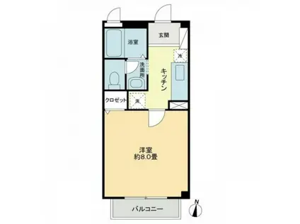 フォブールサウス(1K/1階)の間取り写真