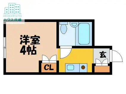 リバーサイドコーポF(ワンルーム/4階)の間取り写真