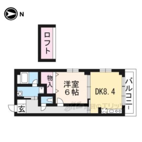 レジデンス雅都(1DK/4階)の間取り写真