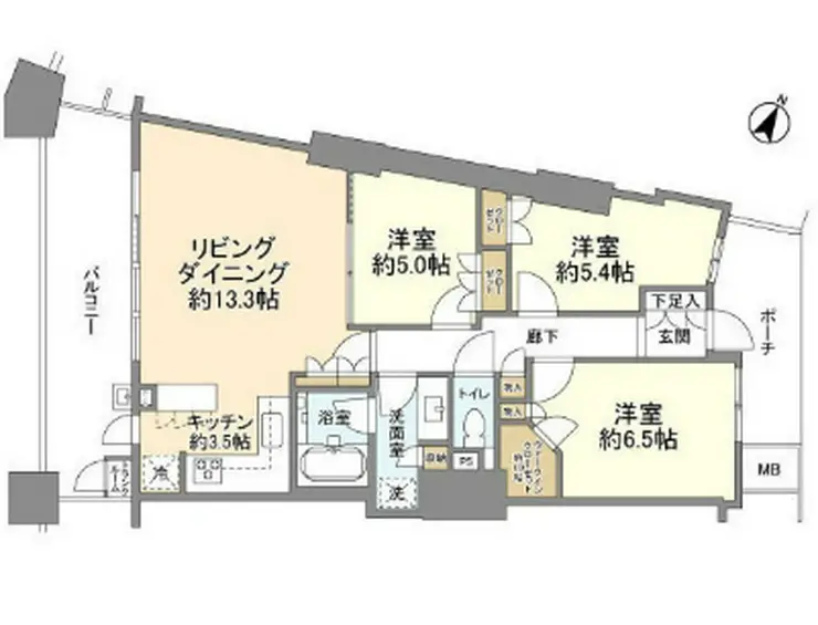 ザ・タワー&パークス田園都市溝の口 4階階 間取り