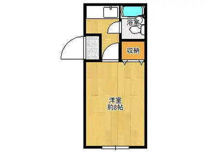 花畑駅前ビル(1K/3階)の間取り写真