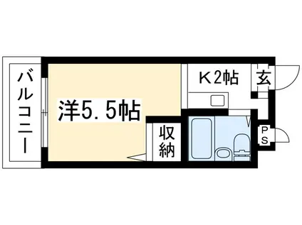 日の出ハイツ(1K/3階)の間取り写真