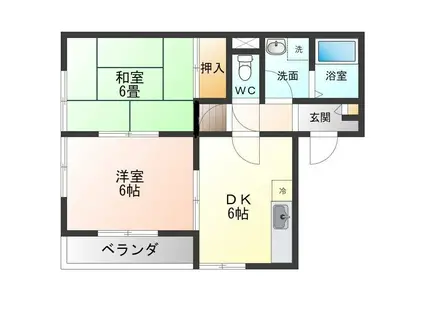 エヌ・エム・サンク(2DK/1階)の間取り写真