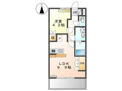 ファインパストラルII(1LDK/2階)の間取り写真