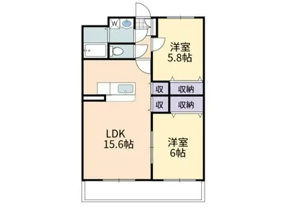 メゾンスプリング(2LDK/3階)の間取り写真