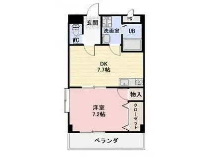 LIMPIAちとせ(1DK/1階)の間取り写真