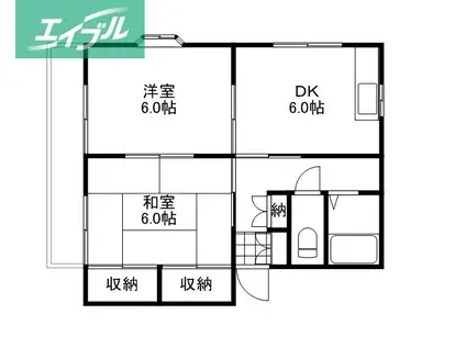 リバーサイド花里C(2DK/1階)の間取り写真