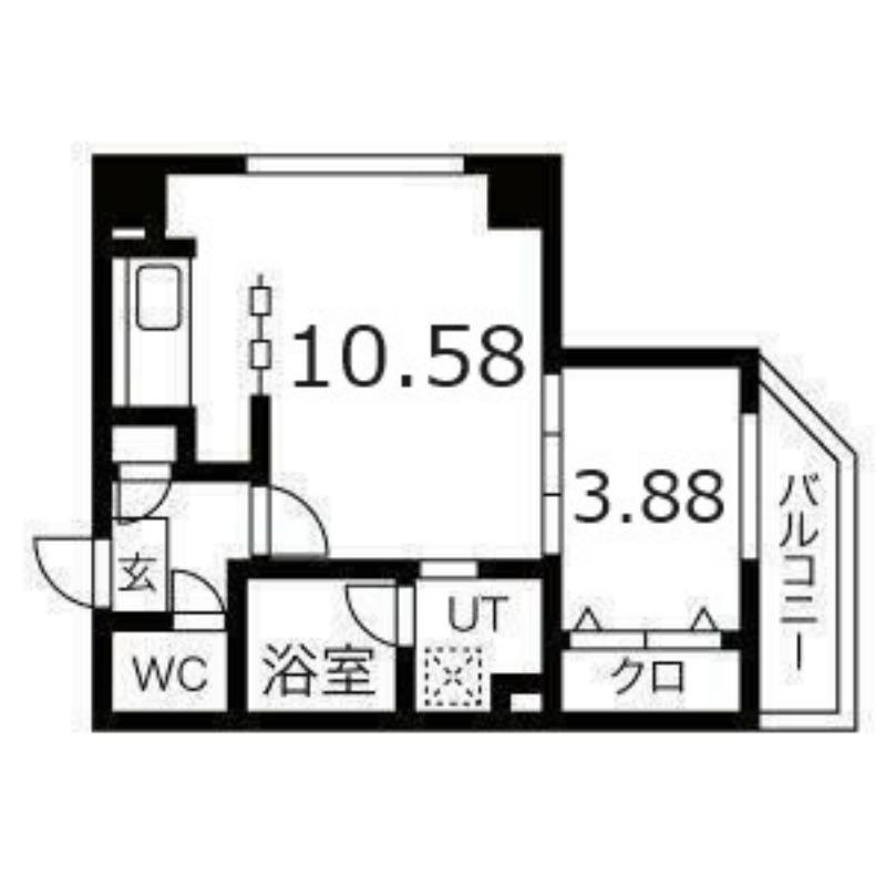ブランカシータ(1LDK/3階)の間取り写真
