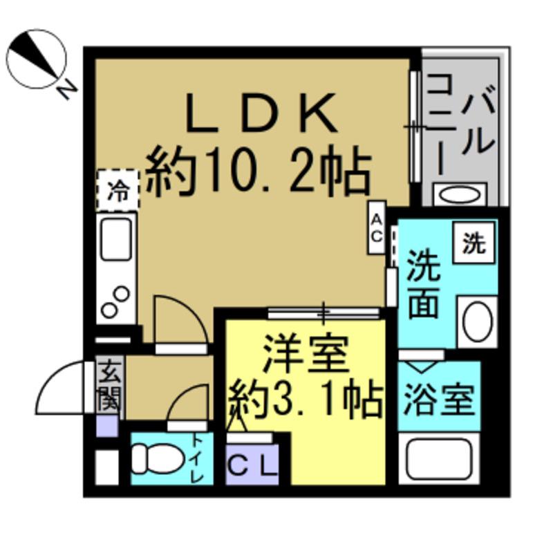 JACK YAWATA II(1LDK/2階)の間取り写真