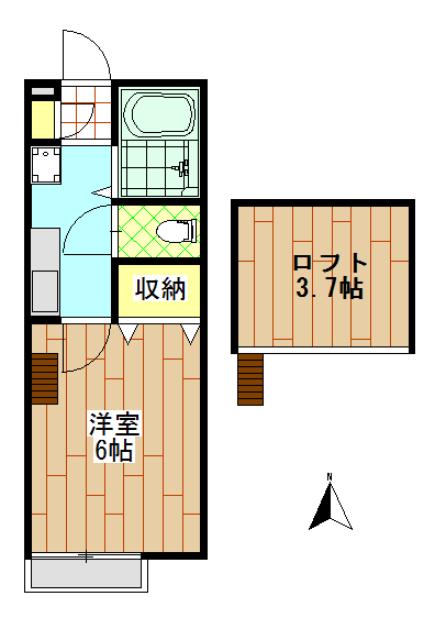 IVY FLATS 南光台(1K/2階)の間取り写真