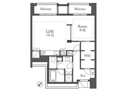 グランドメゾン福岡THE CENTRAL LUXE306(1LDK/3階)の間取り写真