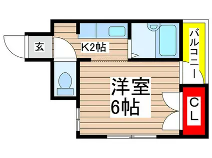 ロックウェル弁天(1K/3階)の間取り写真