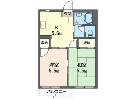 マリオンII(2K/2階)の間取り写真