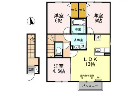 ブエナビスタ(3LDK/2階)の間取り写真