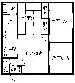 グリーンハウス川端(3LDK/1階)の間取り写真