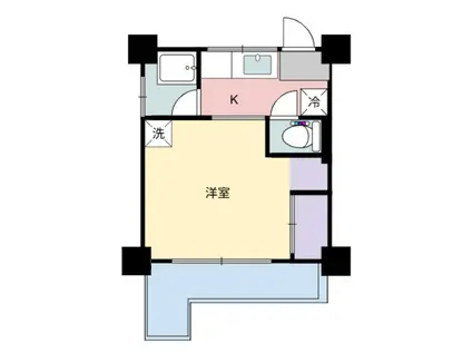 神明レジデンス(1K/4階)の間取り写真