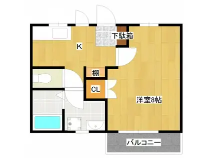 コーポアイリスII(1K/1階)の間取り写真