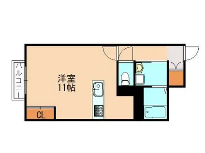 レオネクストラーラII(1K/2階)の間取り写真