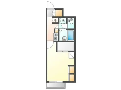 ＪＲ日豊本線 隼人駅 徒歩39分 2階建 築20年(1K/1階)の間取り写真