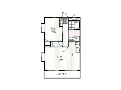 レアールパルA棟(1LDK/2階)の間取り写真