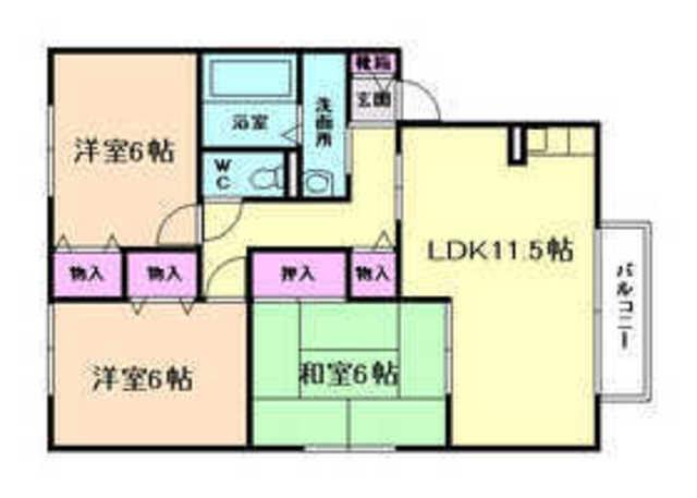 フィルグリーン(3LDK/1階)の間取り写真