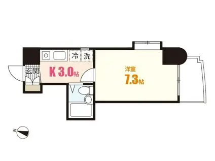 グランドール西原(1K/7階)の間取り写真