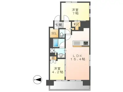 ミュプレ上前津(2LDK/9階)の間取り写真