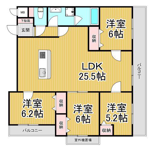 MESSAGE苦楽園三番町(4LDK/2階)の間取り写真