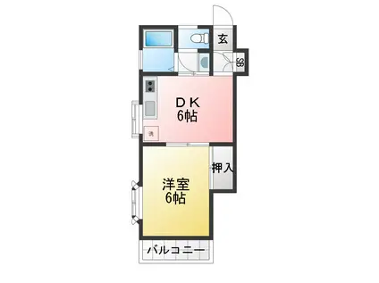 メゾンEX(1DK/1階)の間取り写真