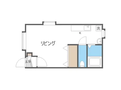 トシコート八軒(1K/1階)の間取り写真