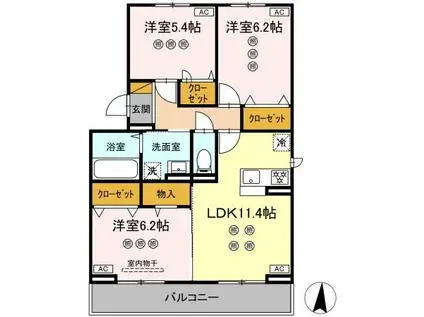 サリサ.J(3LDK/3階)の間取り写真