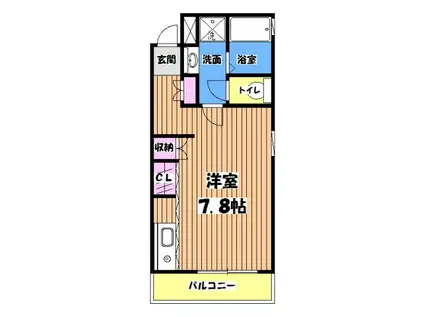 リシェス橋本B(ワンルーム/3階)の間取り写真