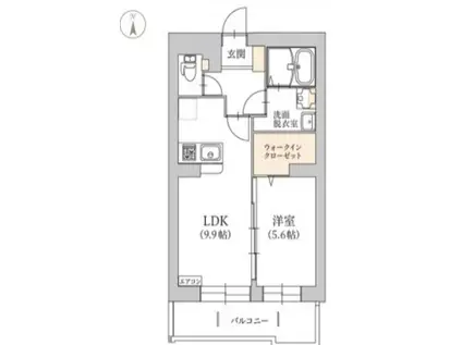ルリアン(1LDK/1階)の間取り写真