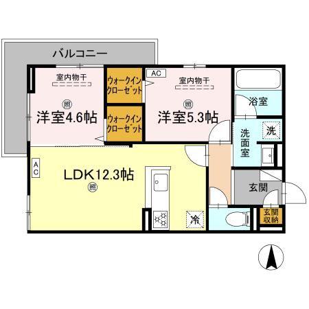 CAMPANELLA山本(2LDK/3階)の間取り写真