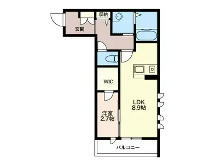 メゾンISHITA(1LDK/2階)の間取り写真